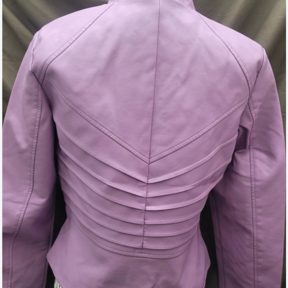 New York & Company Lavender Leather Jacket - Picture 3 of 7